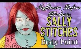Sally Stitches Body Paint Cosplay Tutorial- Nightmare Before Christmas (NoBlandMakeup)