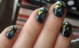 Palm Tree Nail Tutorial - Elle and Blair's Contest Entry!!