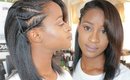 Relaxed Hair  Side Flat Twist Hairstyle