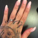 Nude pink almond nails