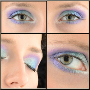 This phantastic collection in blues and greens inspired us to a glamorous beauty shooting.
This naked cosmetics collection is applied with the shadow base and the colours of the six color collection carefully blended together. These mica pigments support the punch we wanted for this beauty shoot. The great advantage for any photographer - no extensive retouching needs to be done. The make up lasted for hours without refreshing the eye shadow.