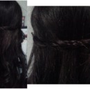 Simple wrap around braid with curls