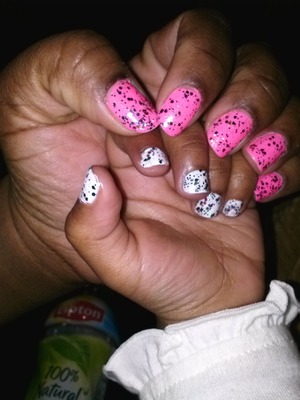me and my daughter easter inspired nails 
 I used Ruby Kisses sweet thing and Pure ice it's complicated on mine and I used NYC French white tip with the same pure ice on here's.