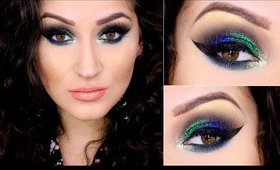 Maquiagem Verde e Azul para o Carnaval! Glittery Makeup!