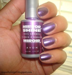 Avon Mirror Shine in Polish
http://msprettyfulgirl.blogspot.com/2011/08/finger-painting-avon-mirror-shine.html