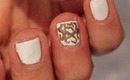 Classy White&Gold Nail Art with French Tip!