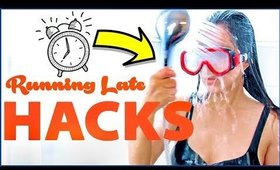 10 Lazy RUNNING-LATE Tricks & HACKS for GIRLS! 💙 | BEAUTY Hair & Hairstyles