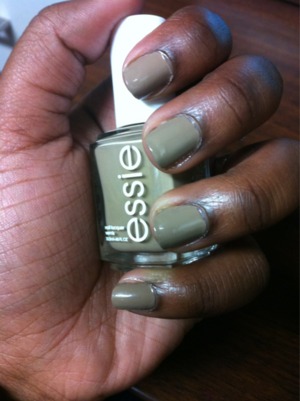 Essie's Case Study. Although it looks a bit green, it's a really nice nude-ish brown. Me gusta.