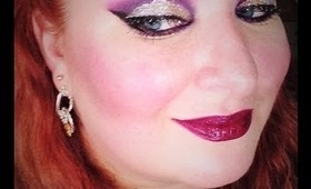*Sparkle-Berry* Lime Crime Poisonberry New Year's makeup (cut crease with glitter)