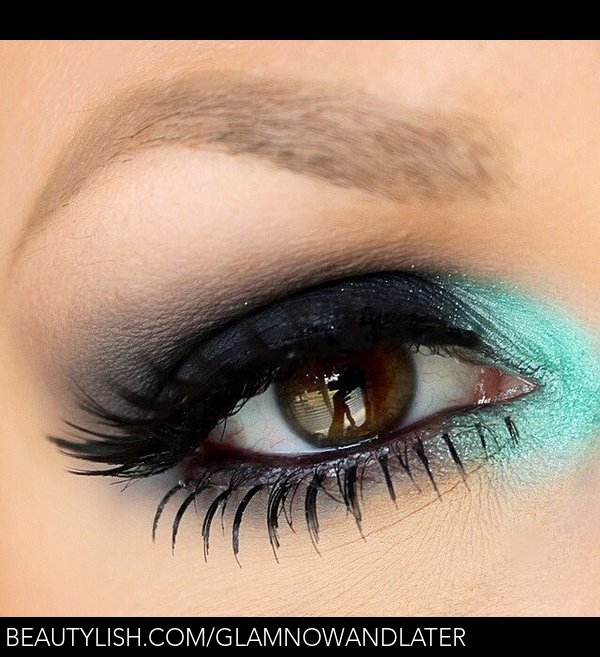 Smokey eye w/a pop of color  Christine U.'s (glamnowandlater