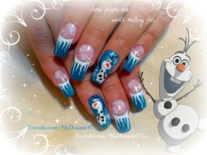 Disney FROZEN Inspired, OLAF the Snowman, Winter Nails. http://www.youtube.com/watch?v=El1BquqvgHY 