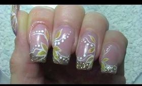 Nail Art Design Tutorial -simple- golden leaves