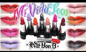Review & Swatches: KAT VON D Mi Vida Loca Remix Studded Kiss Lip Set | Dupes!