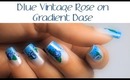 Blue Vintage Floral with Gradient (Ombre)