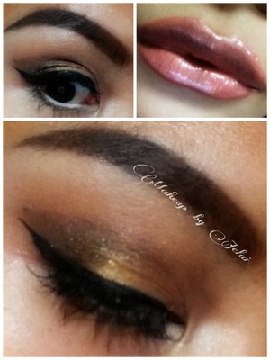 Using mac  eyeshadow pearl palette and essence lipgloss and lipstick