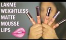 Lakme *NEW* Weightless Matte Mousse Lips Review & Swatches | ShrutiArjunAnand