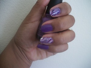 Purple Water Marble nails