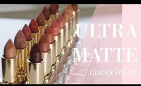 Trying on Lipsticks: L'Oréal Ultra Matte Highly Pigmented Lipsticks | Bailey B.