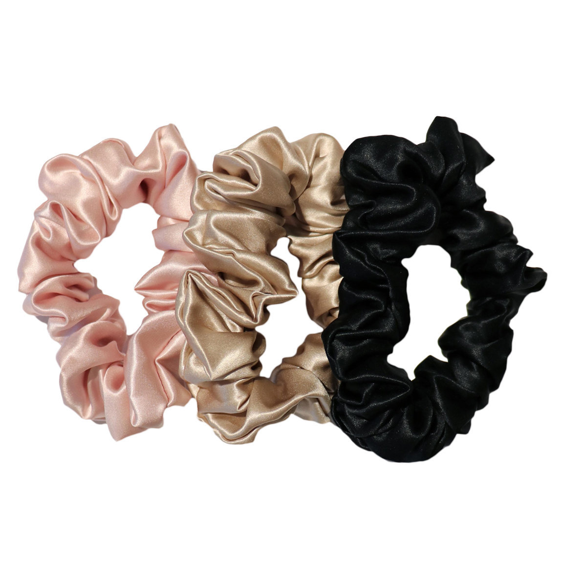 Slip Large Silk Scrunchie Pink, Caramel, Black alternative view 1 - product swatch.