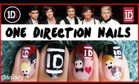 ONE DIRECTION NAIL ART TUTORIAL | 1D BOY BAND KPOP FRENCH TIP NAIL DESIGN