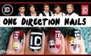 ONE DIRECTION NAIL ART TUTORIAL | 1D BOY BAND KPOP FRENCH TIP NAIL DESIGN