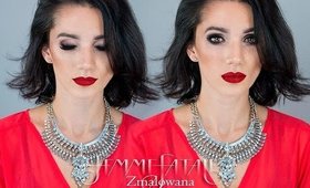 Femme Fatale Makeup - rzęsy 3:1,mocny makijaż oka,czerwone usta || Zmalowana