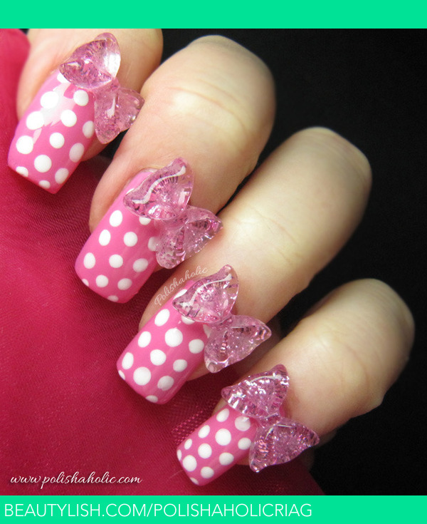 Pink bows | Polishaholicriag G.'s (PolishaholicRiaG) Photo | Beautylish