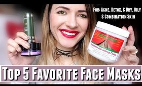 Top 5 Favorite Face Masks for Acne, Dry, Oily & combination skin | Detox clay masks