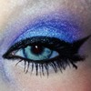 Blue and purple smokey eye with a cateye