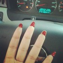 glitter red bottom inspired nails 