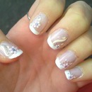 Floral french manicure