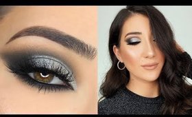 BLACK AND SILVER SMOKEY EYE | NEW YEARS EVE MAKEUP TUTORIAL