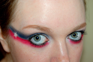 Superhero Series: Captain America. (or bold 4th July look!) Tutorial here: http://www.youtube.com/watch?v=HMqEcmO-3Y0