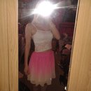 White Lace Top And Pink Ombre Skirt