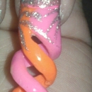 Pink And Orange Spiral Nail