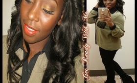 GRWM Soft Bronze eyes w/ Orange lips +Hair Tuttorial + Outfit