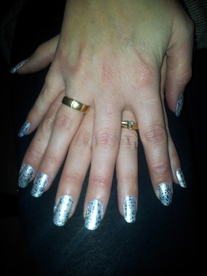 Silver with glitter 