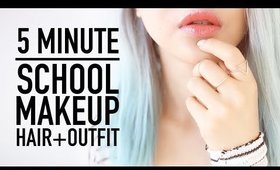 Late for School Routine ♥ 5 Minute Makeup, Hairstyle & Clothes Outfit Tips ♥ Back To School ♥ Wengie