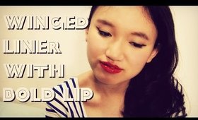 Makeup Tutorial: Winged liner and red lip | ThePinkestGirl