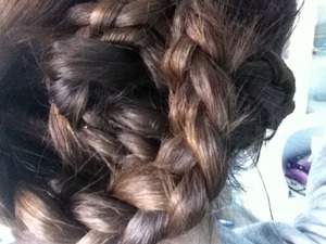 Three braids put into a bun<3
