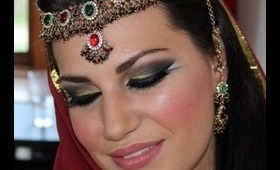 Exotic Arabic Inspired Makeup - Gold, Green & Red المكياج العربي