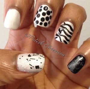 Mish mosh of black and white
http://www.polish-obsession.com/2012/12/twinsie-tuesday-black-and-white.html