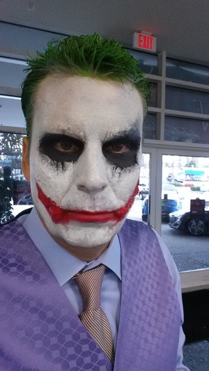 Makeup I did on my dad on Halloween for work!