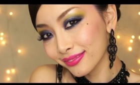Elegant Purple & Yellow Eyes Makeup