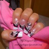 Black and white Flower french nail design