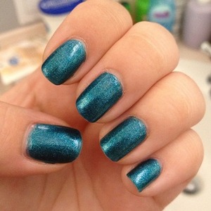 Yes it turned blue, looked more green before but it's Watermelon Rind" from China Glaze and I love it green or blue