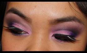 Smokey Pink, Black, and Purple makeup tutorial