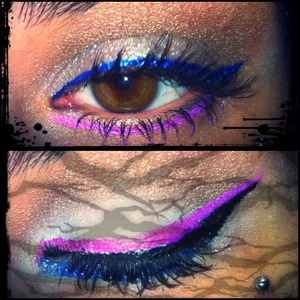 Lime Crime's Orchidaceous and Urban Decay's Raduim liquid eyeliners. Fun!