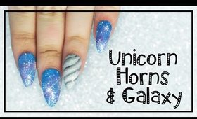 Unicorn Horns & Galaxy nail art