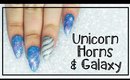 Unicorn Horns & Galaxy nail art